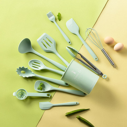 Conjunto de 10 peças de silicone antiaderente com balde